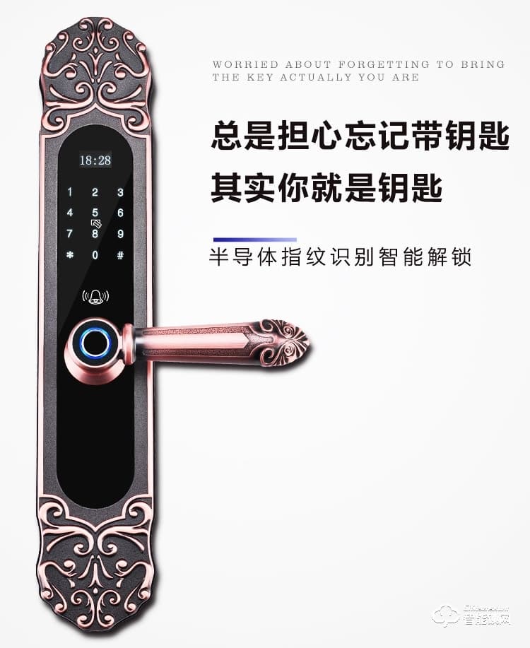 巨石智慧智能鎖 HR-L3歐式智能鎖別墅大門指紋鎖