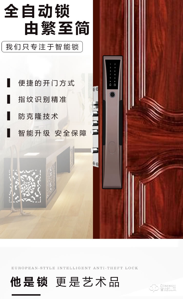 巨石智慧智能鎖 F2別墅大門鎖家用防盜門鎖