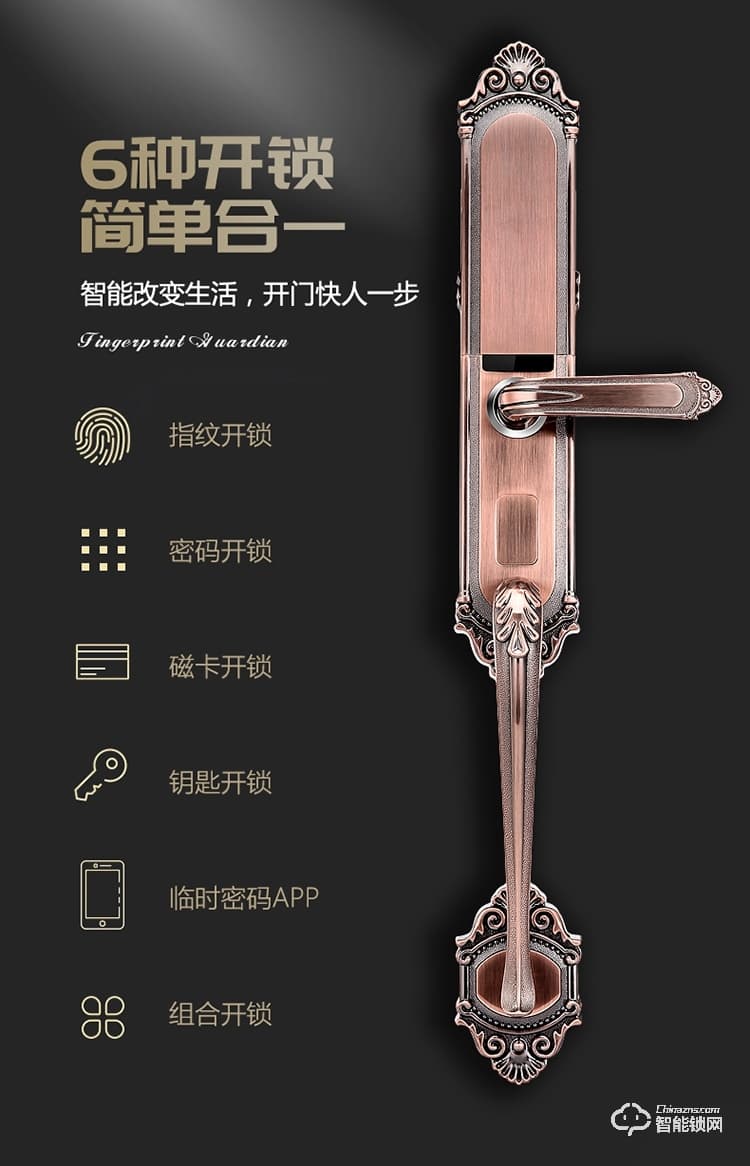 薩萊明智能鎖 V8別墅鋅合金智能門鎖