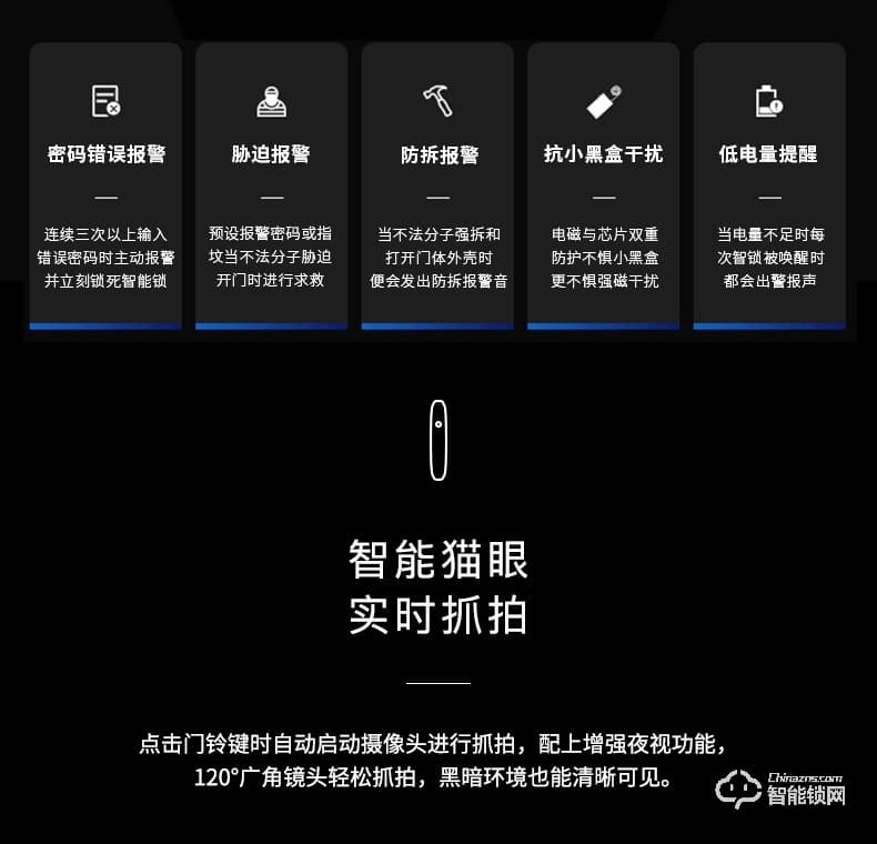 盾當家智能鎖 P10家用可視智能門鎖密碼鎖