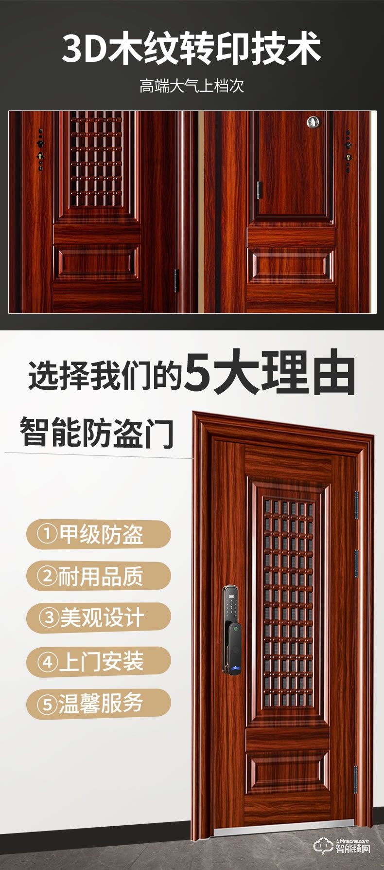 高雅居智能門 防盜門家用通風門