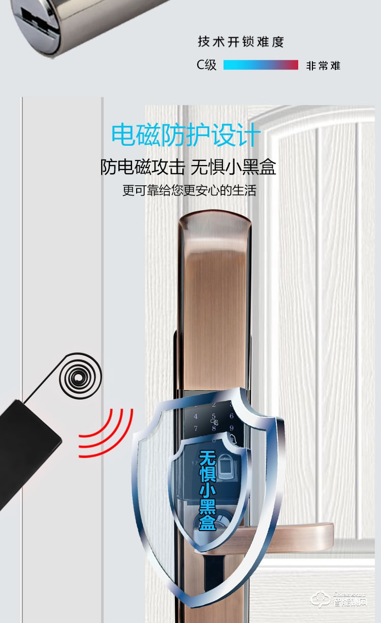 普利邦智能鎖 滑蓋指紋鎖家用防盜門智能鎖
