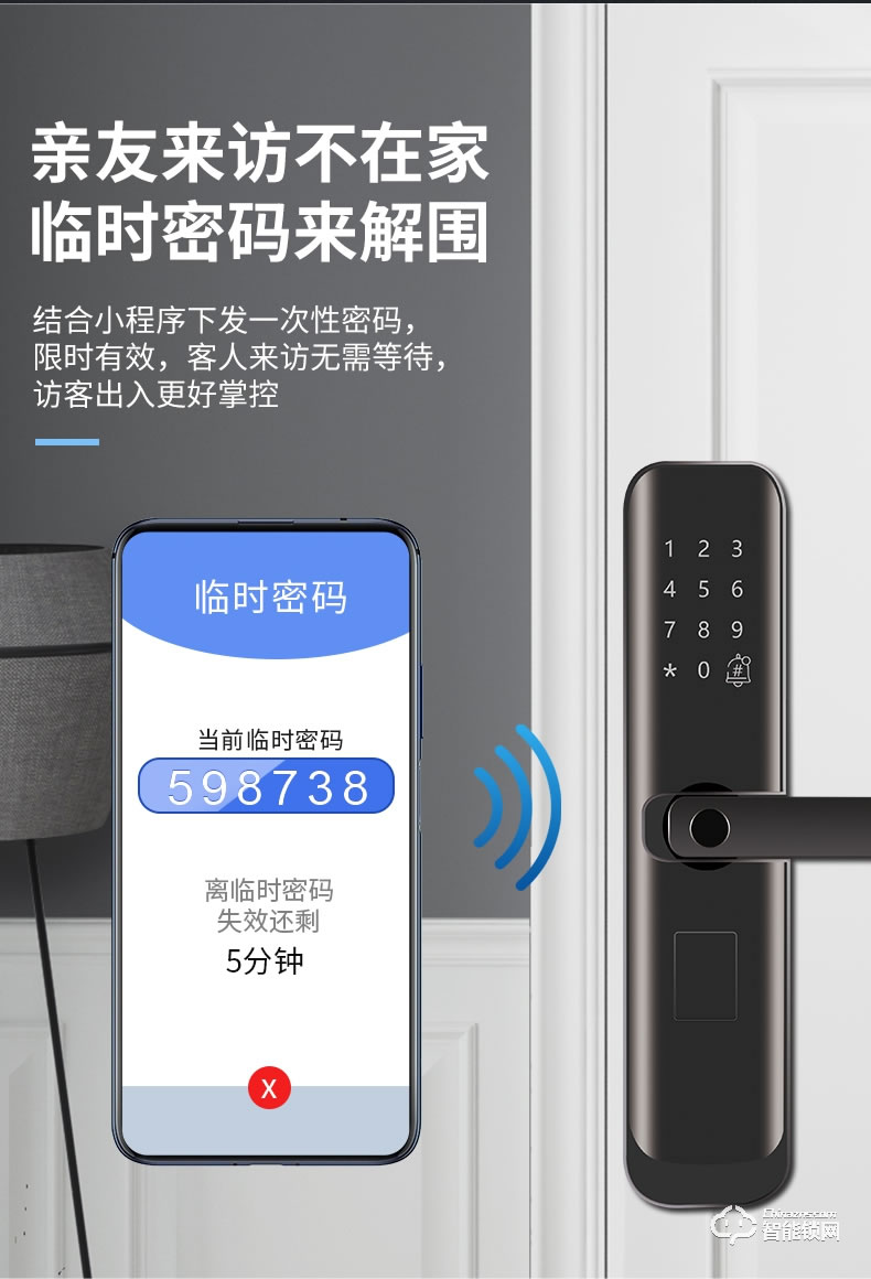 淺指智能鎖 SL-PX5可遠程防貓眼密碼鎖智能門鎖