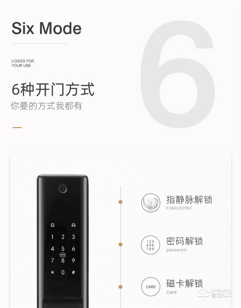 樸墅指靜脈鎖 P86視頻語音對講家用智能鎖