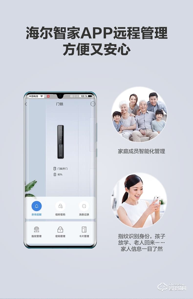 海爾智能鎖 P18推拉式家用防盜門全自動智能鎖