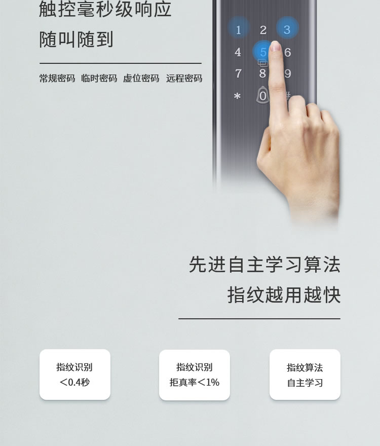 紫光安芯智能鎖 家用防盜門密碼電子門鎖