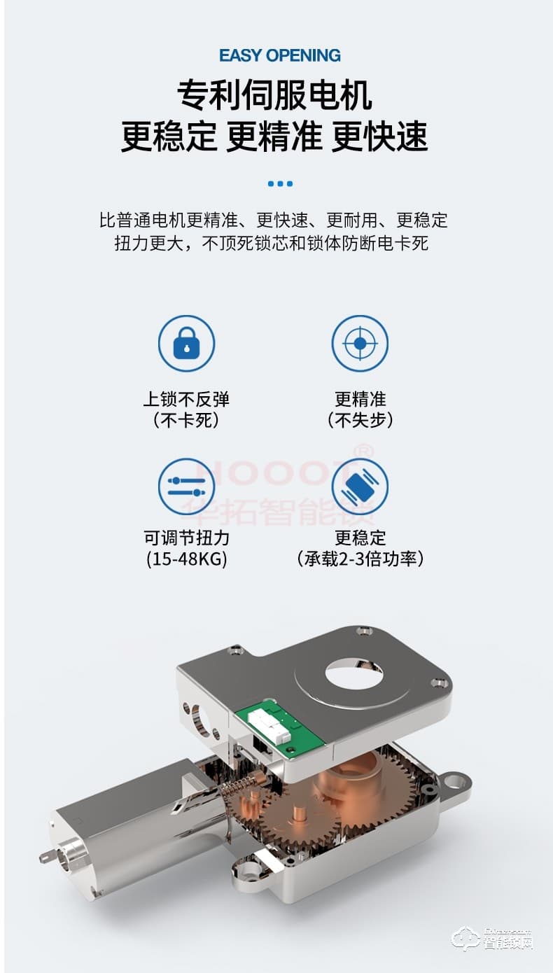 華拓智能鎖 T100G一握開家用防盜門鎖