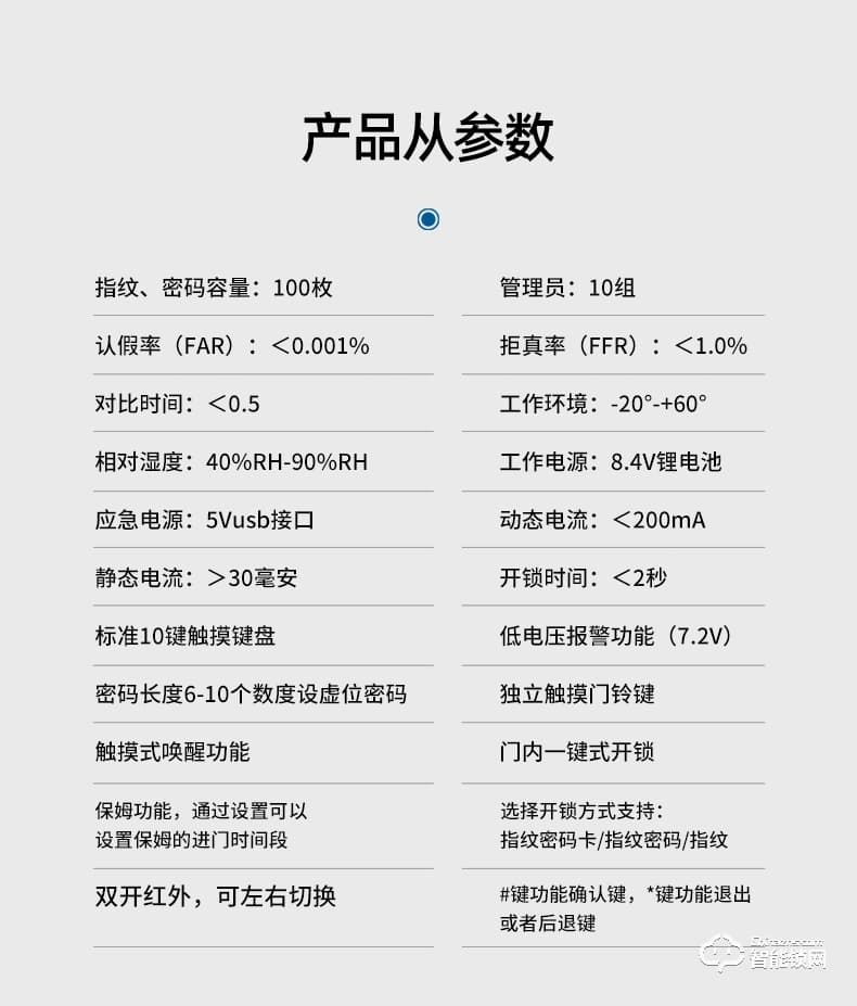 華拓智能鎖 H3家用防盜門自動指紋鎖