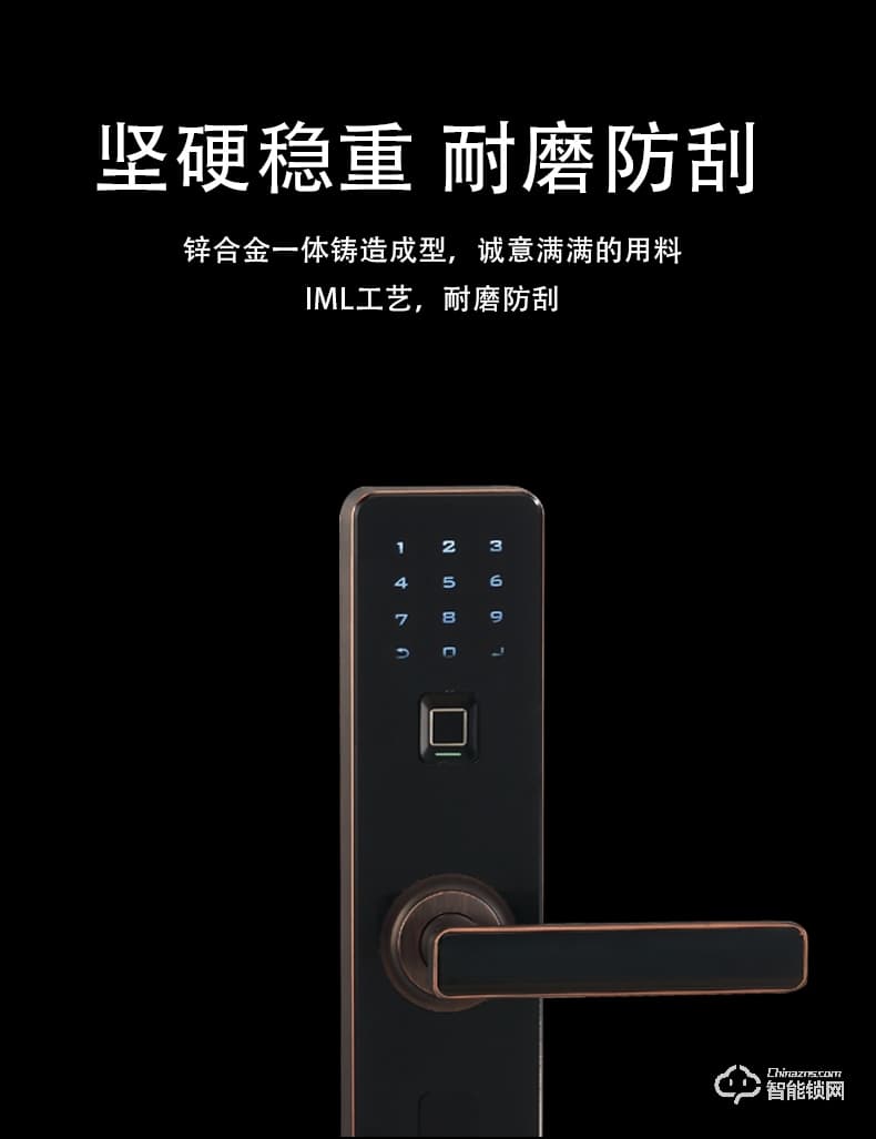 科林貝思智能鎖 CK-B09家用防盜門進口芯指紋鎖