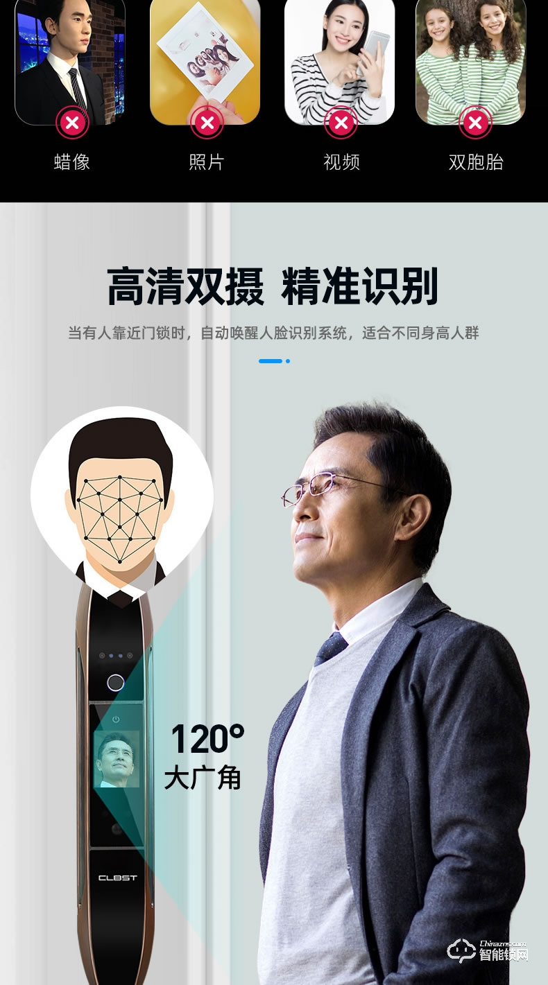 科林貝思智能鎖 CK-R01全自動帶監(jiān)控攝像頭指紋鎖