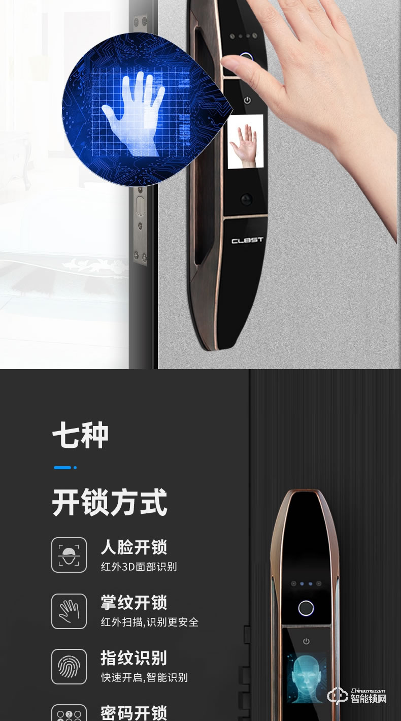 科林貝思智能鎖 CK-R01全自動帶監(jiān)控攝像頭指紋鎖
