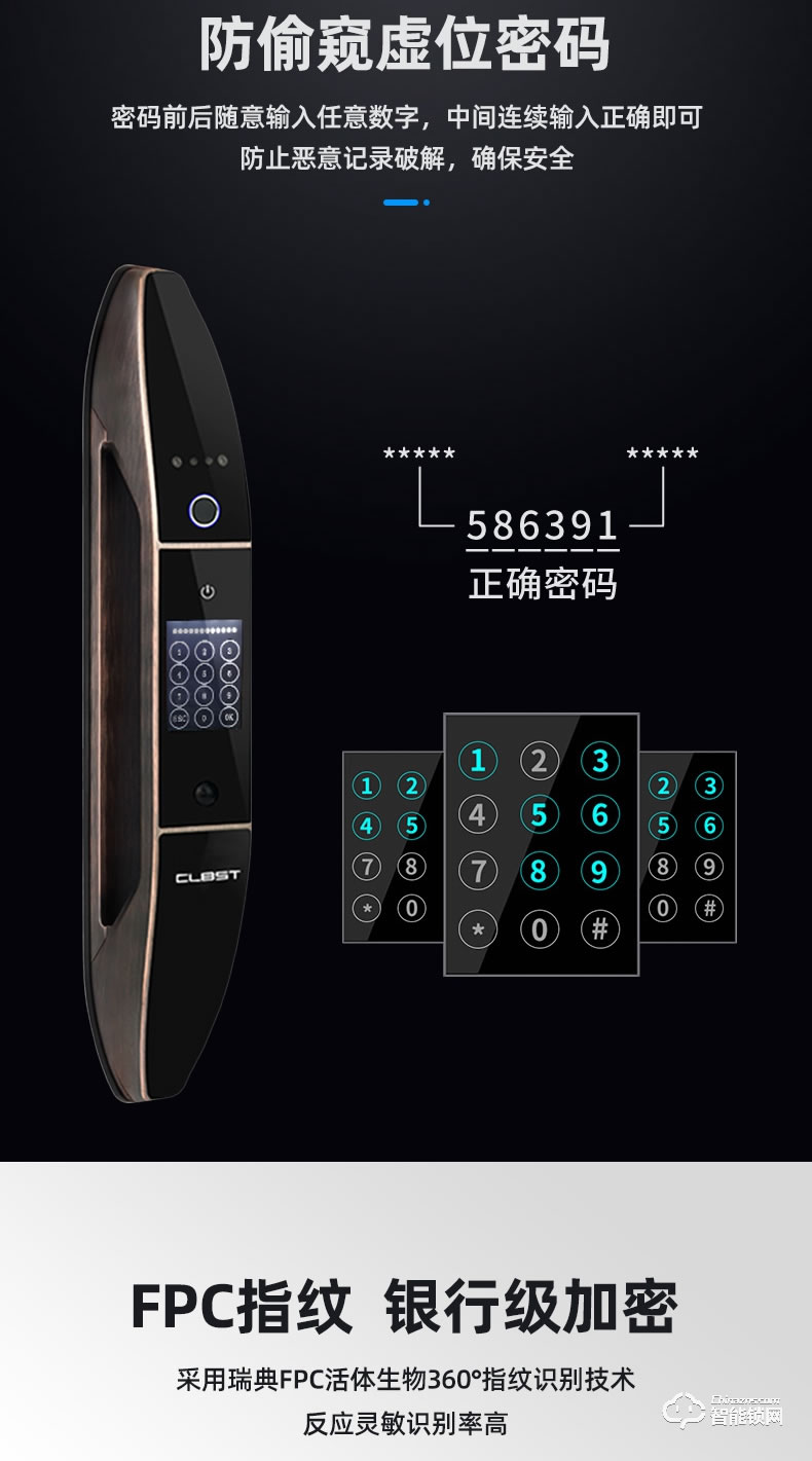 科林貝思智能鎖 CK-R01全自動帶監(jiān)控攝像頭指紋鎖