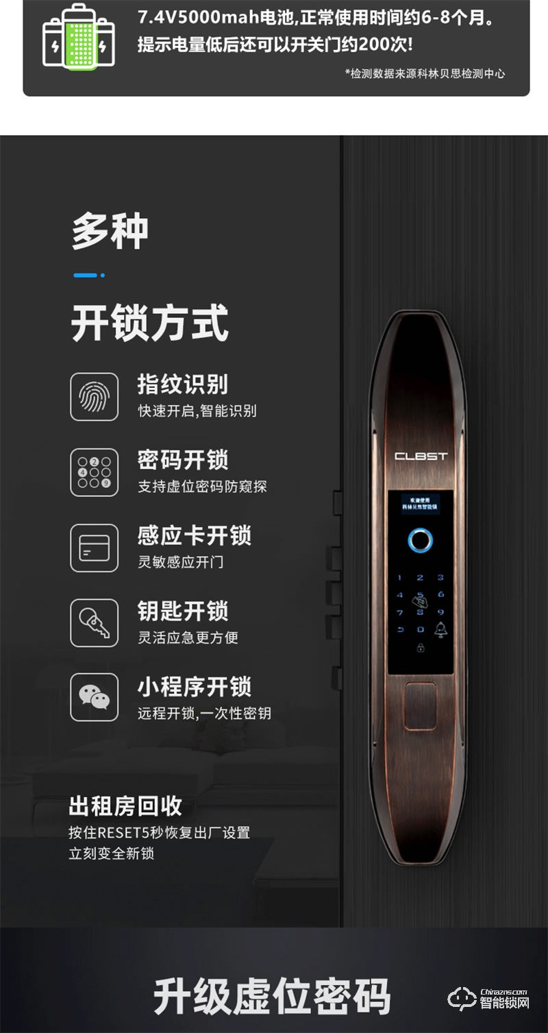 科林貝思智能鎖 CK-Z01全自動智能電子密碼鎖