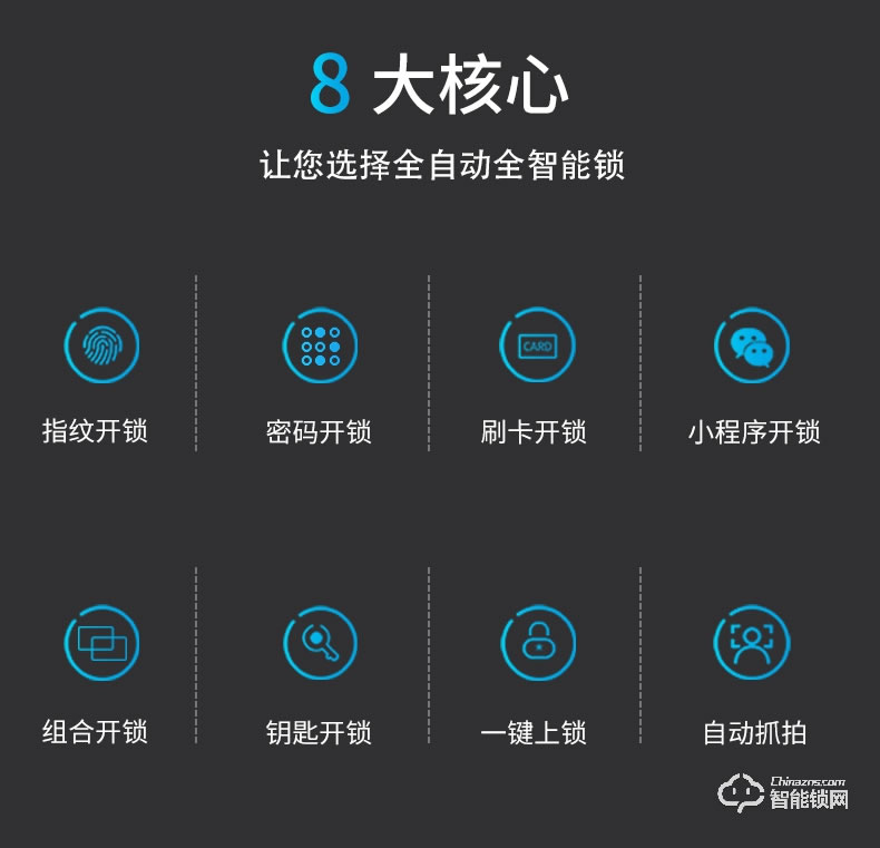 核奕智能鎖 E260家用智能貓眼密碼智能門鎖