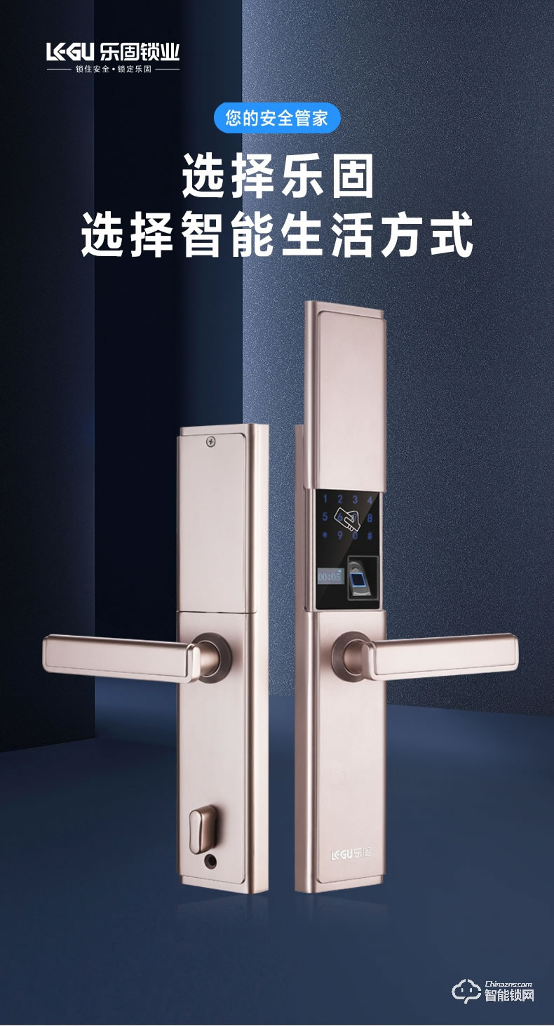 樂固智能鎖 LG-188滑蓋智能鎖家用防盜門鎖