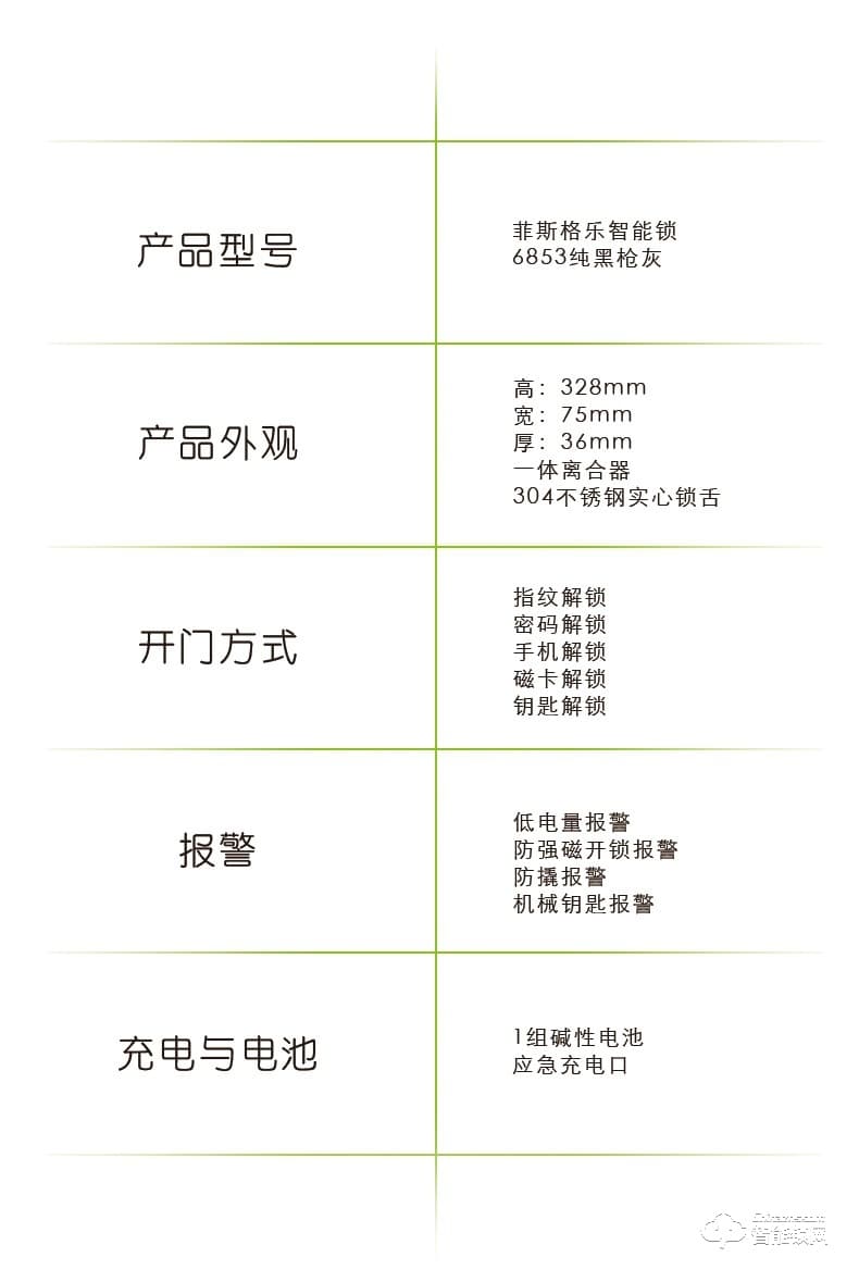菲斯格樂智能鎖 6851家用防盜門智能門鎖