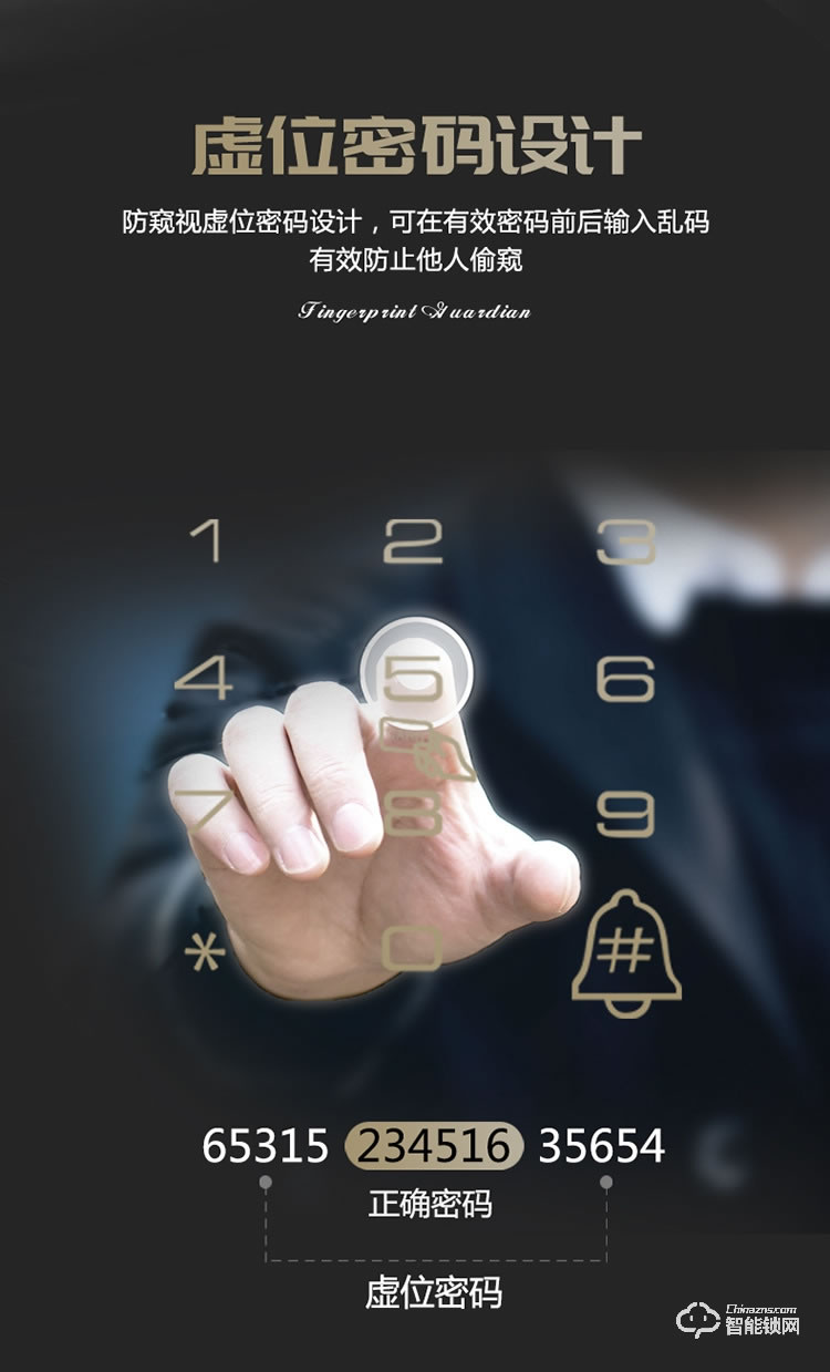 唐人街智能鎖 860歐式別墅大門指紋鎖