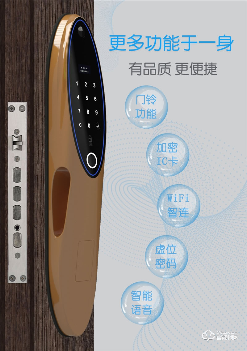 朗順智能鎖 LS-N70全自動(dòng)電子貓眼智能密碼鎖