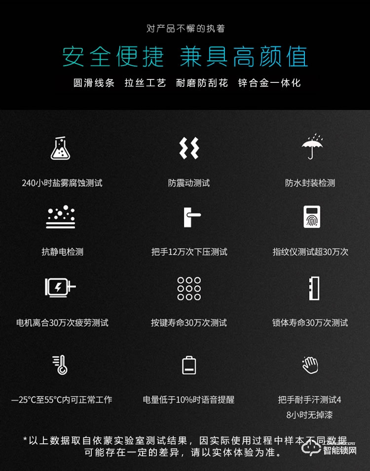 依蒙智能鎖 X1家用防盜直板指紋智能鎖