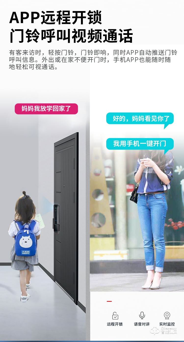 健漢智能鎖 家用防盜門可視貓眼鎖