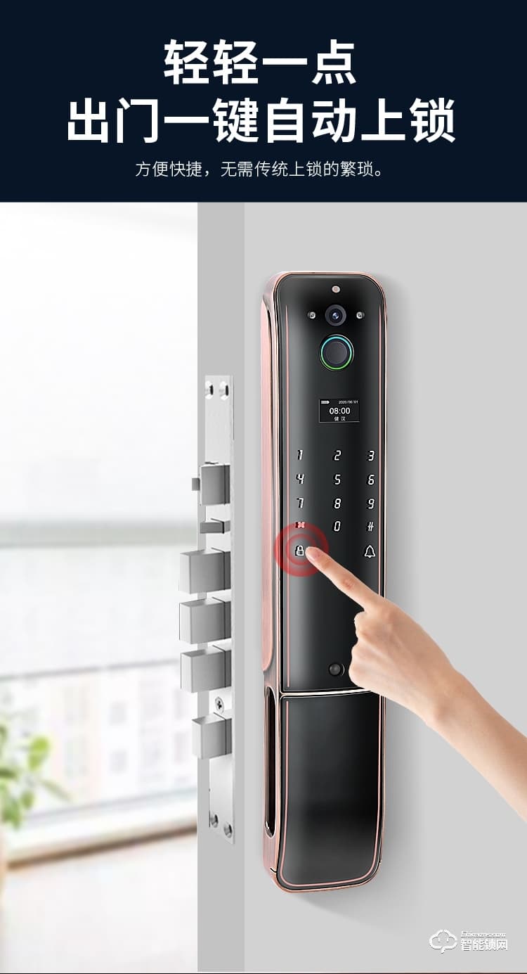 健漢智能鎖 家用防盜門可視貓眼鎖