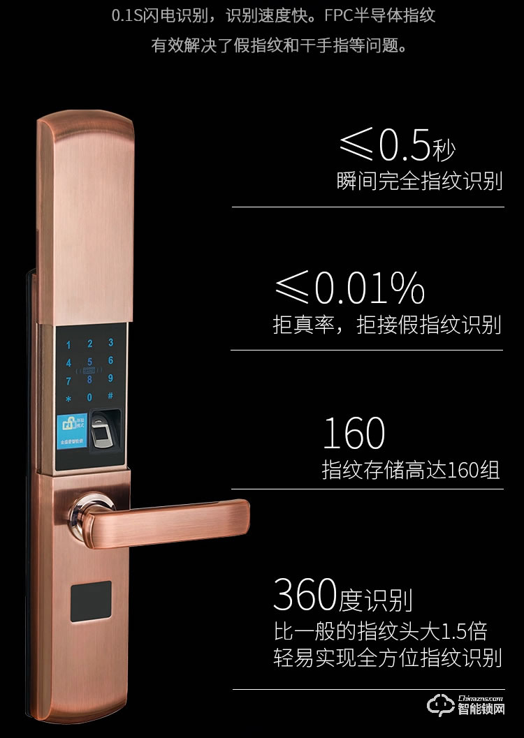 宏裕智能鎖 和諧3號(hào)家用防盜門指紋鎖