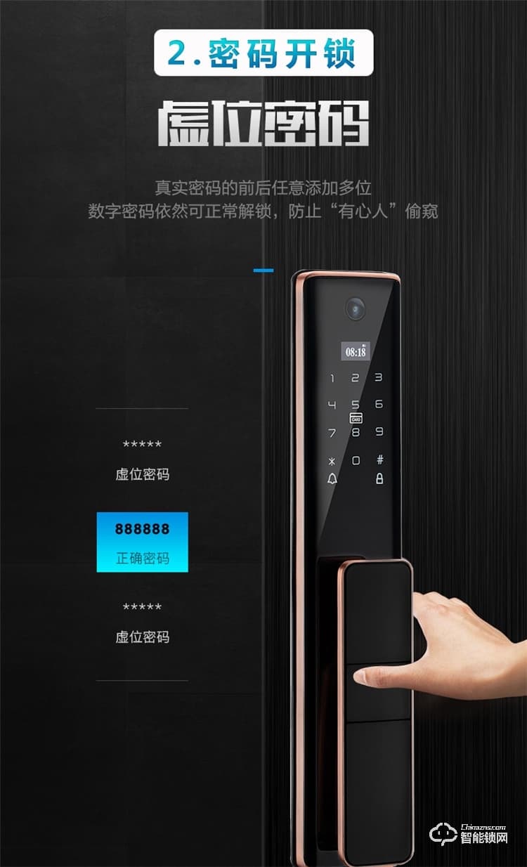 易麟智能鎖 Q01家用防盜門可視貓眼鎖