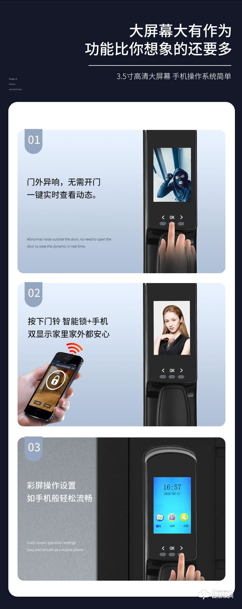 易麟智能鎖 Q02全自動(dòng)可視貓眼智能鎖