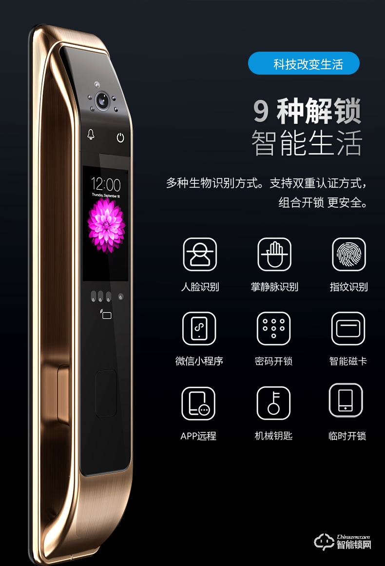 凌振智能鎖 邁凱倫全自動(dòng)人臉識(shí)別智能鎖