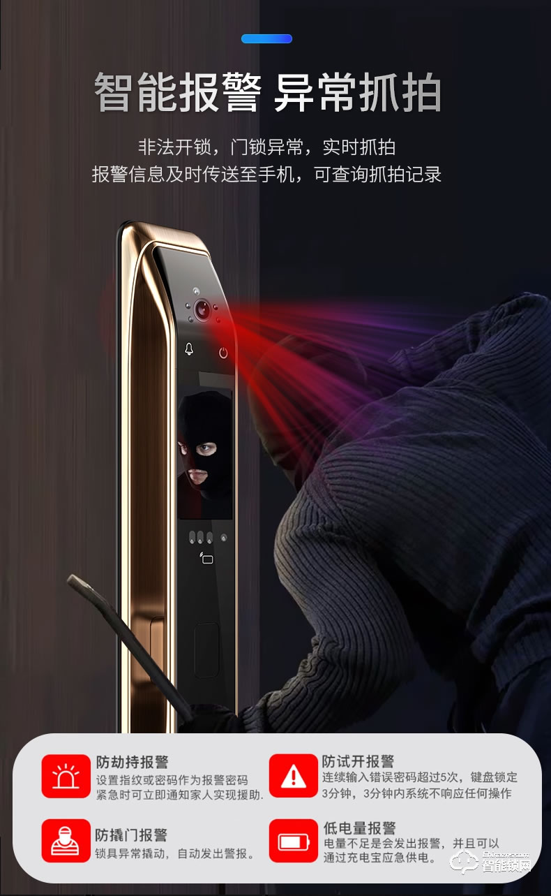 凌振智能鎖 邁凱倫全自動(dòng)人臉識(shí)別智能鎖