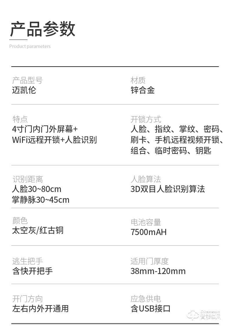凌振智能鎖 邁凱倫全自動(dòng)人臉識(shí)別智能鎖
