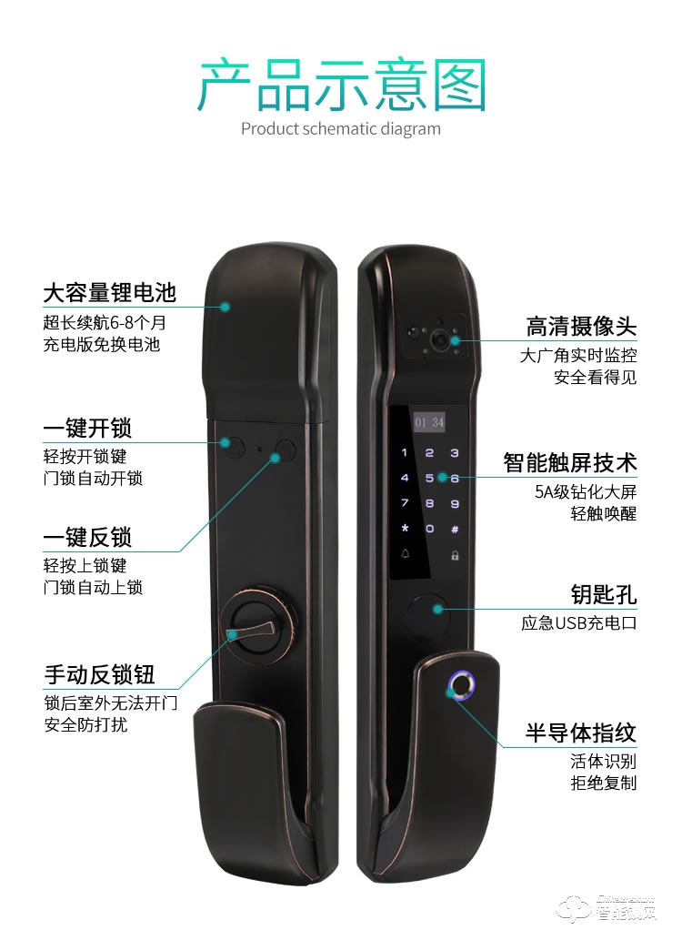 顧樂智能鎖 805家用全自動(dòng)智能鎖
