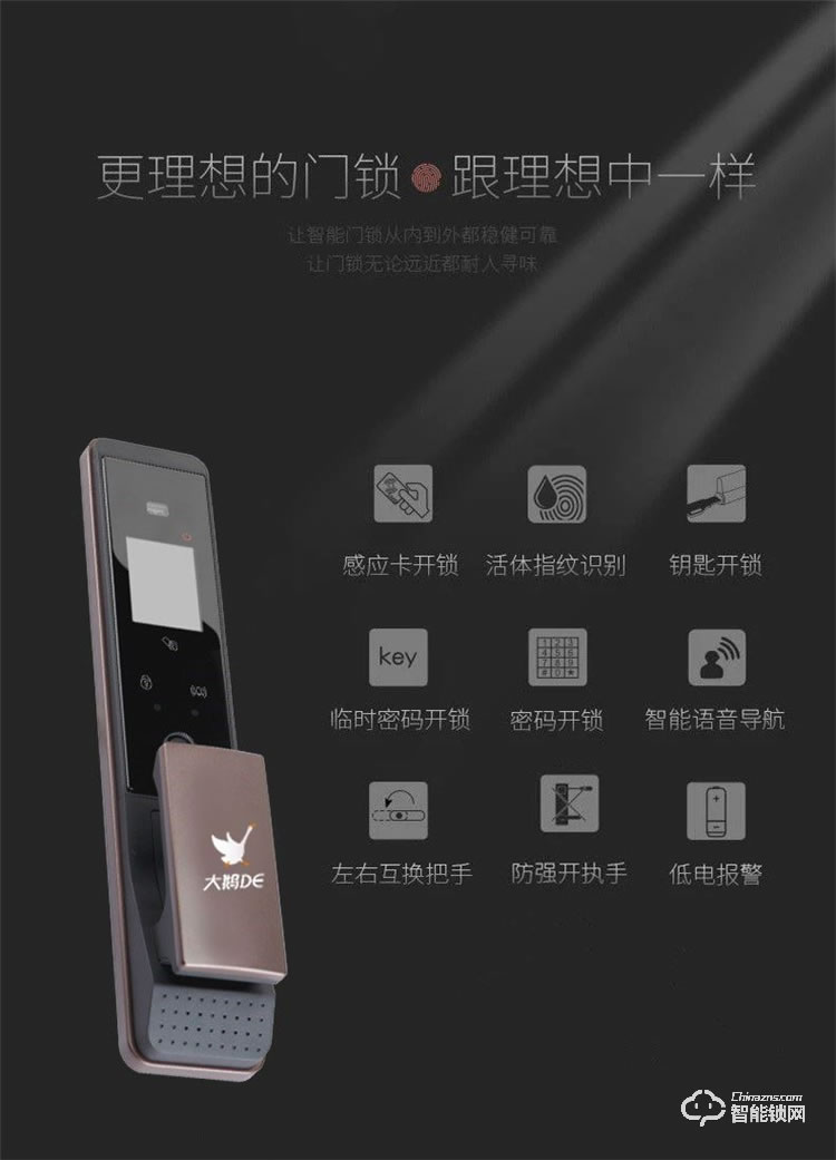大鵝智能鎖  全自動(dòng)人臉識(shí)別家用智能鎖