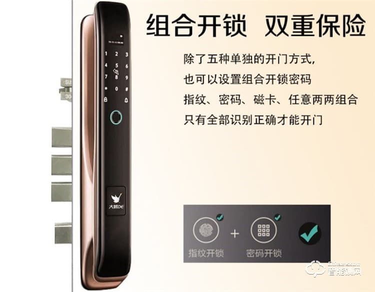 大鵝智能鎖 防盜門全自動智能密碼鎖