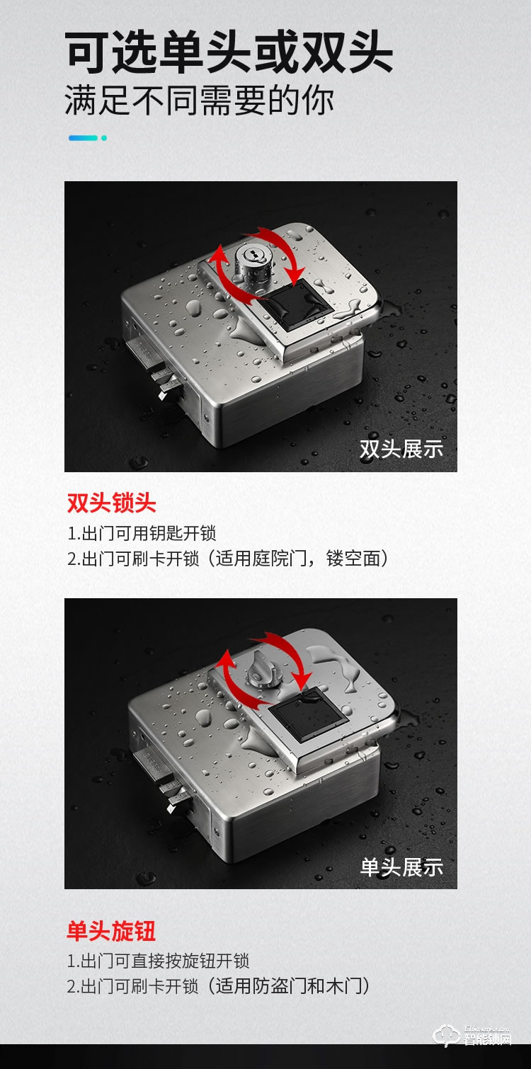 銀馳智能戶外防水鎖 免布線304不銹鋼