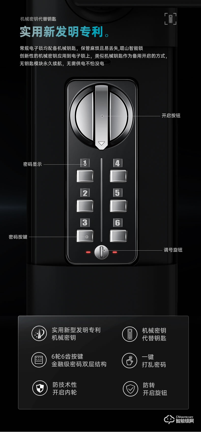 琨山通用智能鎖 D77家用防盜門電子密碼鎖大門鎖