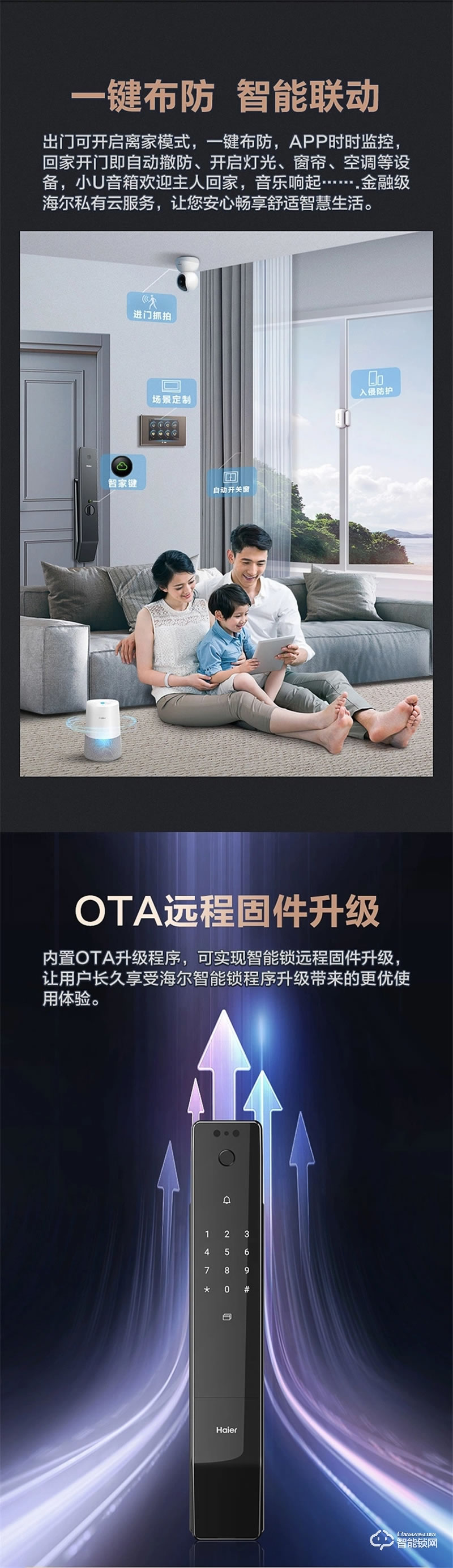 海爾智能鎖31S指紋鎖家用防盜門全自動(dòng)3D人臉識(shí)別密碼鎖31S