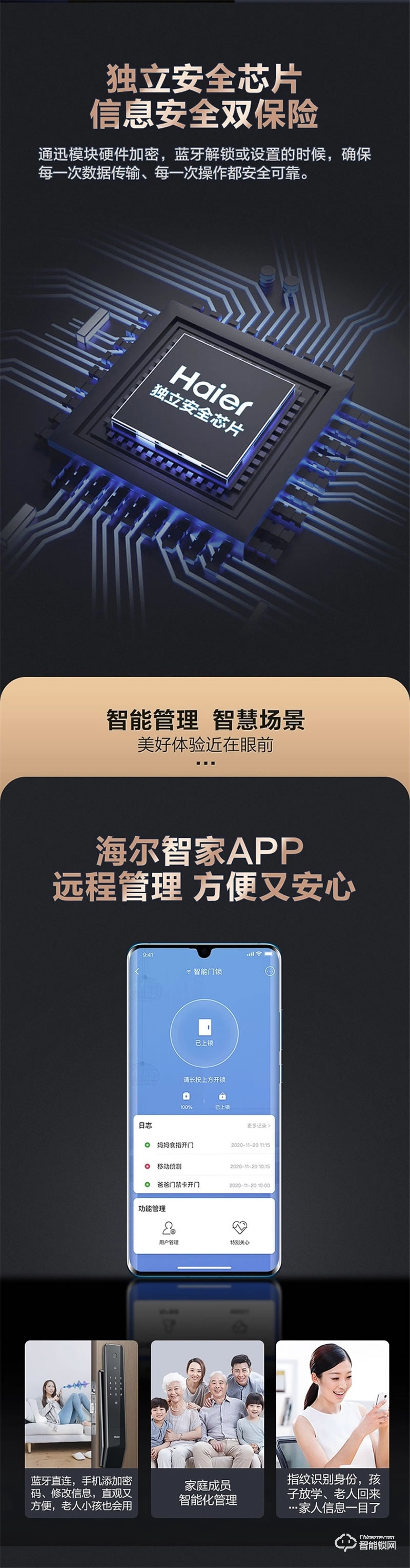 海爾智能鎖P31 新一代FPC指紋識別技術(shù)