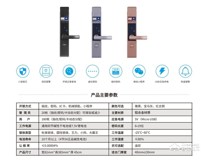 銀科智能鎖YK15 指紋自動識別智能鎖