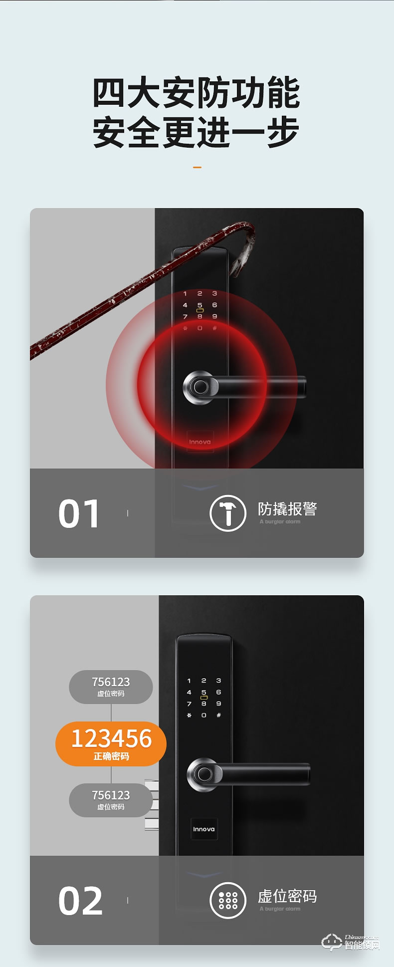 必達智能鎖A6 升級黑晶面板  安防一步到位