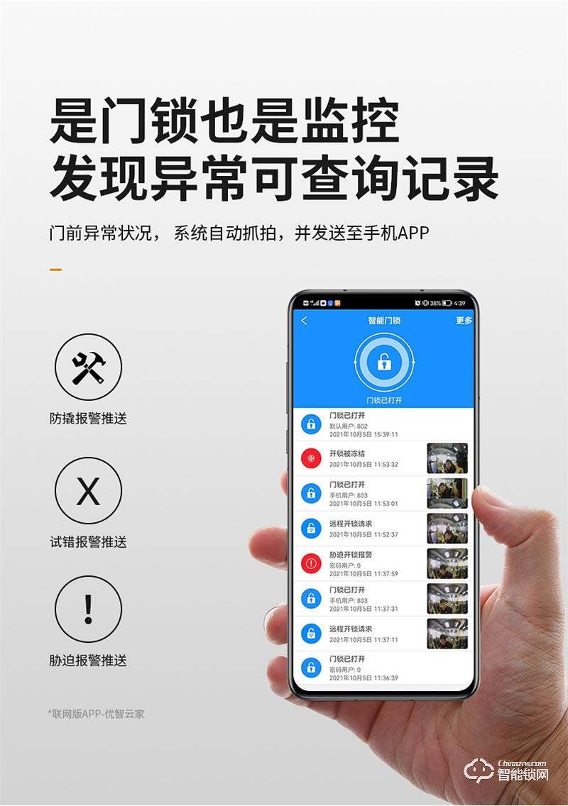 必達智能鎖F3M 可視大屏 視頻守衛