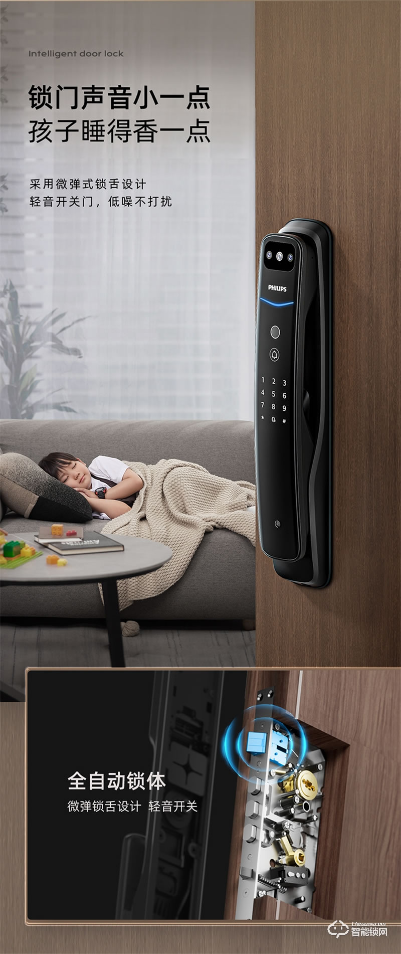 飛利浦智能鎖702-VP指紋鎖全自動家用防盜門智能鎖