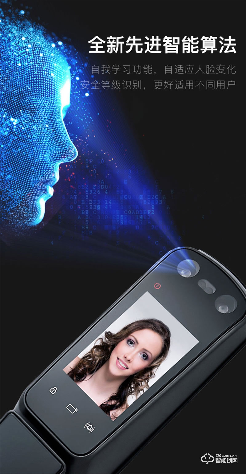 順輝蘭博7號指紋鎖全自動人臉識別智能鎖