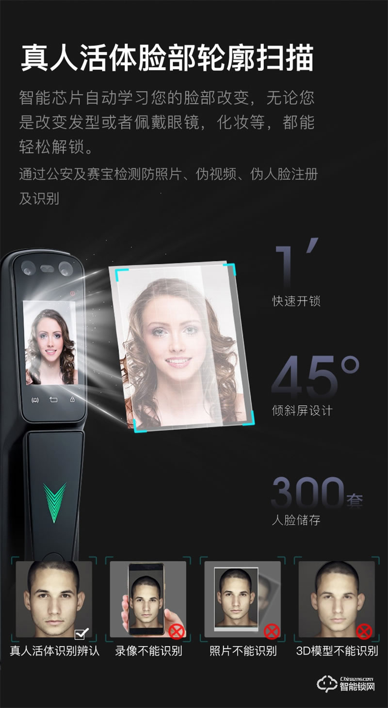 順輝蘭博7號指紋鎖全自動人臉識別智能鎖