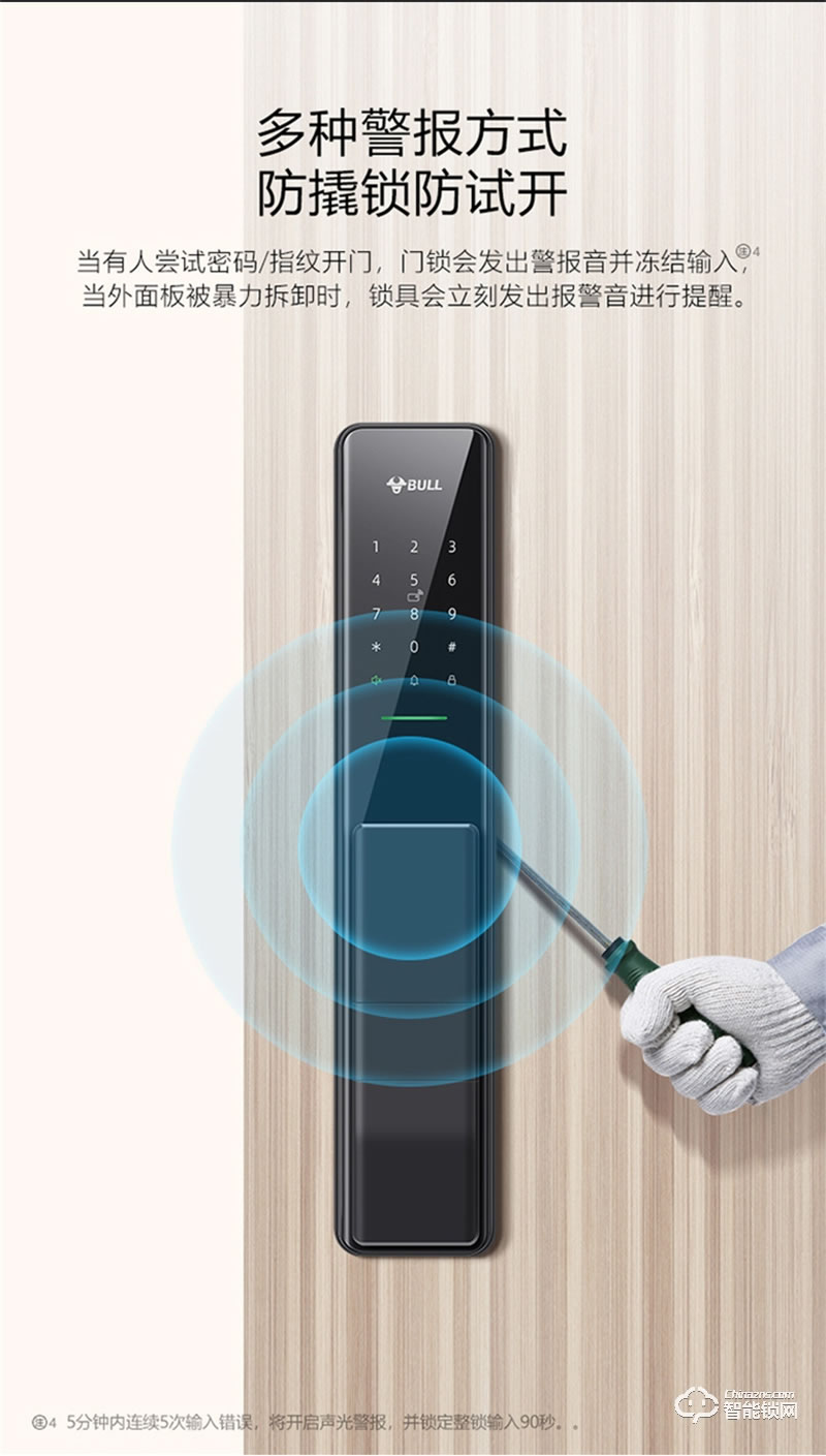 公牛智能指紋鎖X70 家用電子門鎖防盜門密碼鎖