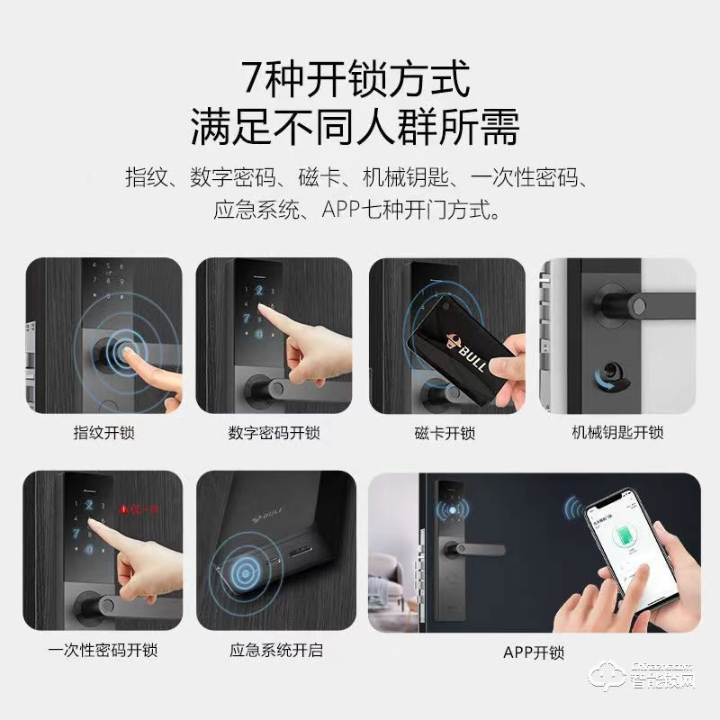 公牛指紋鎖K73 家用新款門鎖電子自動鎖