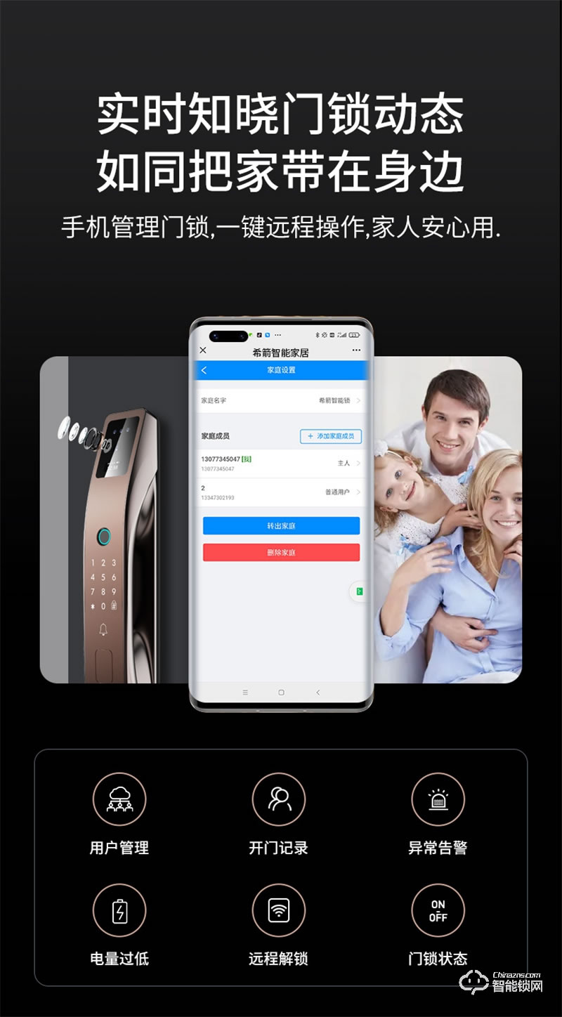 希箭指紋鎖R10真3D人臉識別智能門鎖 家用防盜門電子鎖