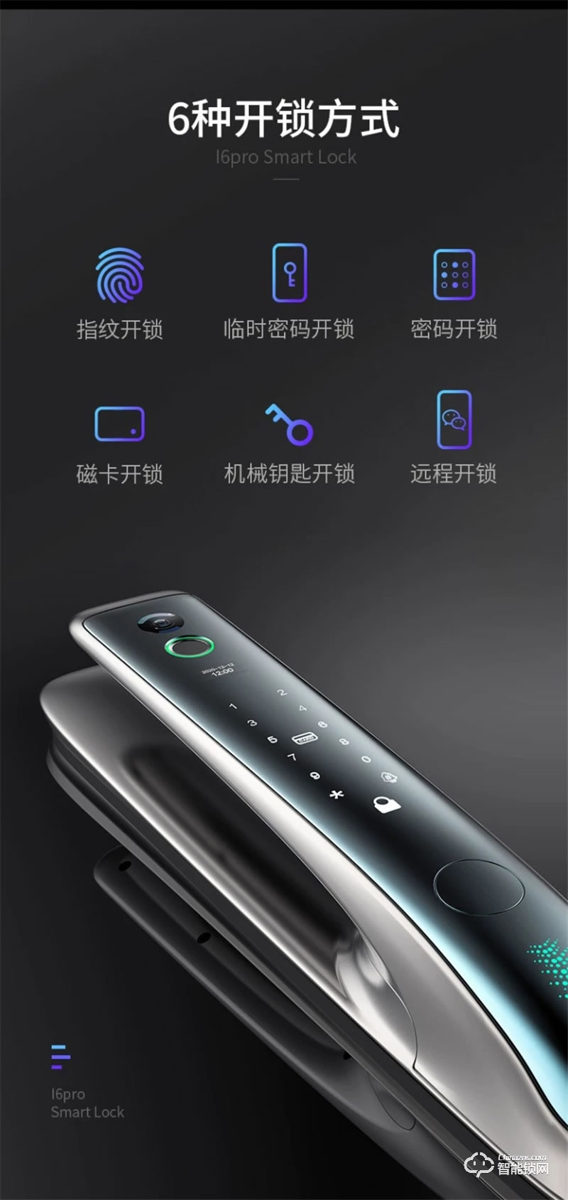 德奧西D826智能鎖 指紋鎖防盜門鎖C級鎖芯