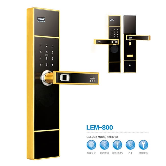 力爾曼智能鎖 把手式指紋鎖 家用防盜門(mén)電子密碼鎖