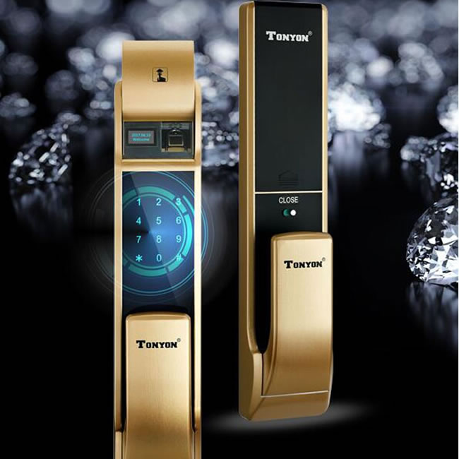 通用鎖具 推拉式智能指紋鎖 智能防盜密碼鎖